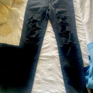 Black ripped American eagle